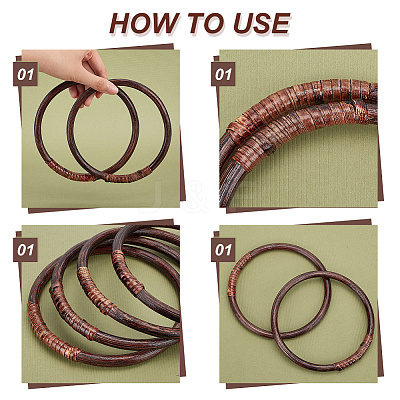 Woven Rattan Bag Handles FIND-WH0152-150-1