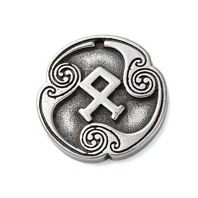 Rune Letters Alloy Pendants PALLOY-S193-01AS-22-1