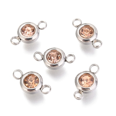 304 Stainless Steel Rhinestone Links Connectors X-STAS-P237-17P-07-1