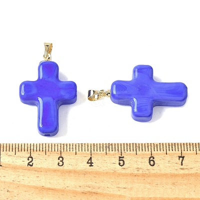 Handmade Lampwork with Brass Pendants LAMP-I030-01G-06-1