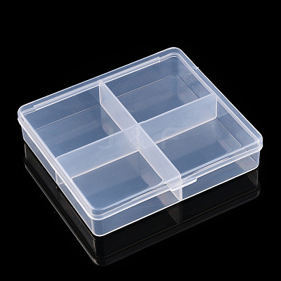 Rectangle Transparent Plastic Bead Containers CON-N013-02-1
