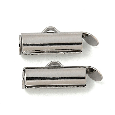 Brass Slide On End Clasp Tubes X-KK-N254-119P-01-1