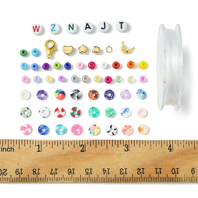 DIY Glass Seed & Plastic & Polymer Clay Beads Bracelets Making Kits DIY-FS0007-07-1