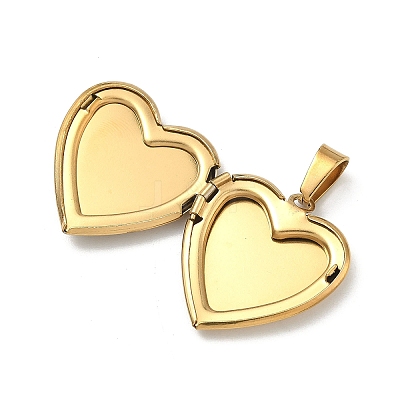 304 Stainless Steel Locket Pendants STAS-H255-02G-06-1