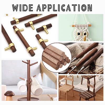 Round Walnut Wooden Sticks WOOD-WH0034-27A-1