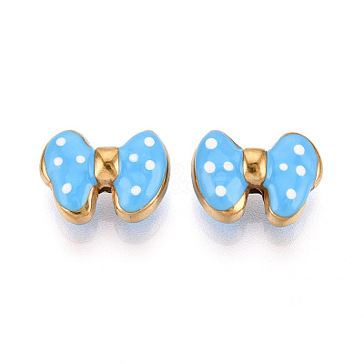 Ion Plating(IP) 304 Stainless Steel Enamel Beads STAS-N114-23G-G-1