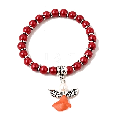 Lovely Wedding Dress Angel Bracelets for Kids BJEW-JB00727-17-1