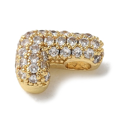 Brass Micro Pave Cubic Zirconia Beads KK-P290-61G-L-1
