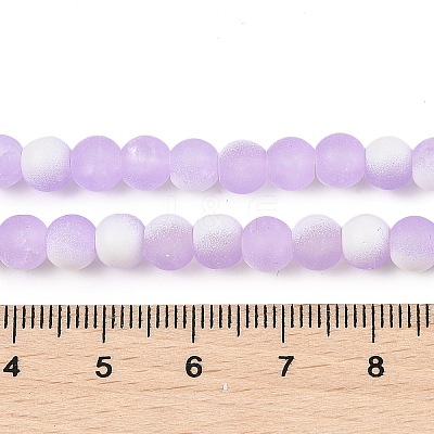 Frosted Crackle Glass Beads Strands GLAA-U001-8mm-M04-1
