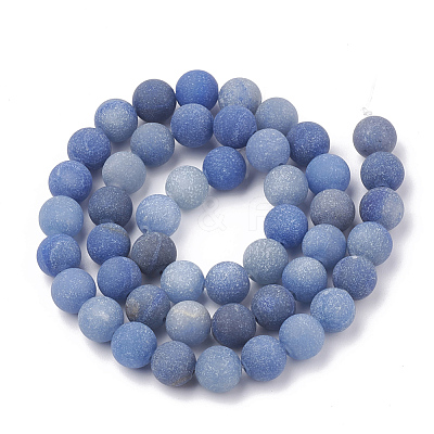 Dyed & Heated Natural Blue Aventurine Beads Strands G-T106-209-1
