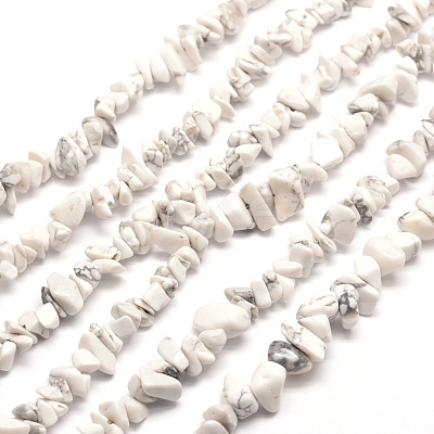 Synthetic White Howlite Chip Bead Strands X-G-M205-53-1