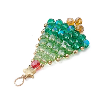 Handmade Seed Beaded Pendants PALLOY-JF03042-1