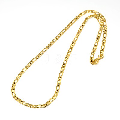 304 Stainless Steel Figaro Chain Necklace Making STAS-A028-N023G-1