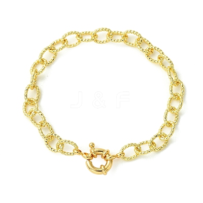 7MM Brass Textured Cable Chain Bracelets BJEW-JB14261-1