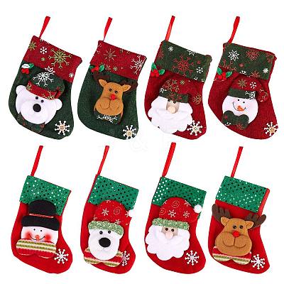 8Pcs Cloth Christmas Stockings Sets JX067A-1