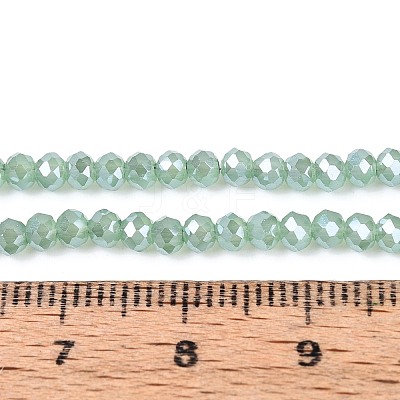 Electroplate Imitation Jade Glass Beads Strands X-EGLA-J025-F08-1