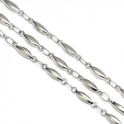 Tarnish Resistant 304 Stainless Steel Decorative Rice Link Chains STAS-M032-33P-1