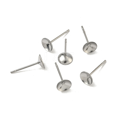Non-Tarnish 304 Stainless Steel Post Stud Earring Findings X-STAS-R063-50-1