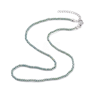 Round Glass Beaded Necklace for Women NJEW-JN03821-03-1