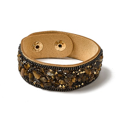 Faux Suede Snap Cord Bracelet LS-BJEW-F428-04-1