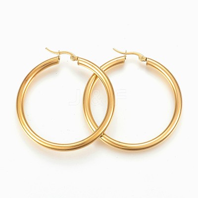 304 Stainless Steel Big Hoop Earrings EJEW-H358-08G-1