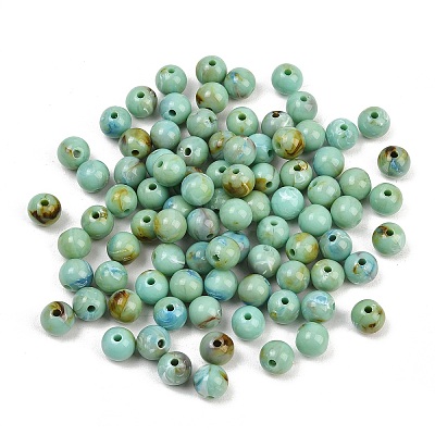 Two Tone Opaque Acrylic Imitation Gemstone Beads OACR-T033-05A-1