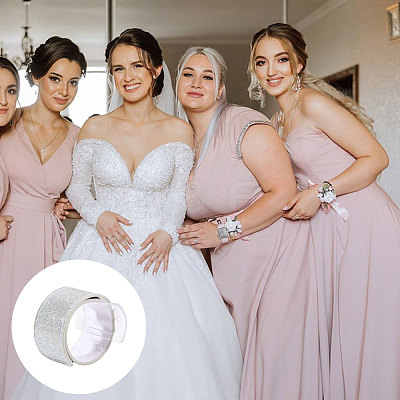 Aluminium & Plastic & Imitation Leather Glitter Powder Cord Bracelets for Bridesmaid BJEW-WH0022-75-1