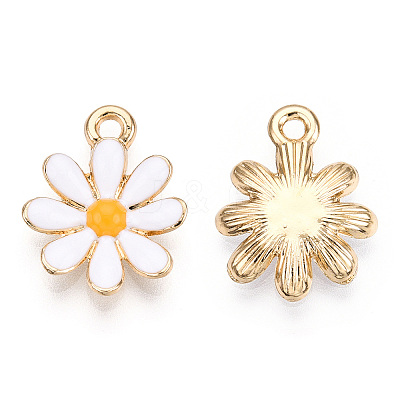 Light Gold Plated Alloy Pendants X-ENAM-T009-39A-1