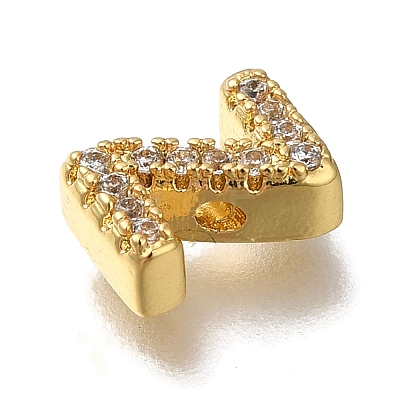 Rack Plating Brass Micro Pave Clear Cubic Zirconia Beads KK-G500-30G-Z-1