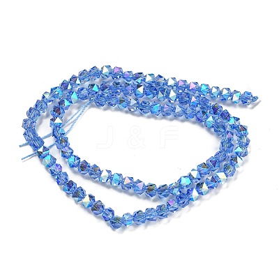 Electroplate Glass Beads Strands GLAA-Q105-02-06-1