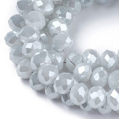 Electroplate Glass Beads Strands X-GLAA-K027-PL-A08-A-1