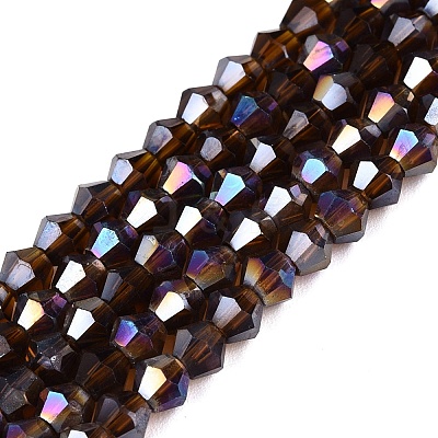 Transparent Electroplate Glass Beads Strands GLAA-F029-4mm-A30-1