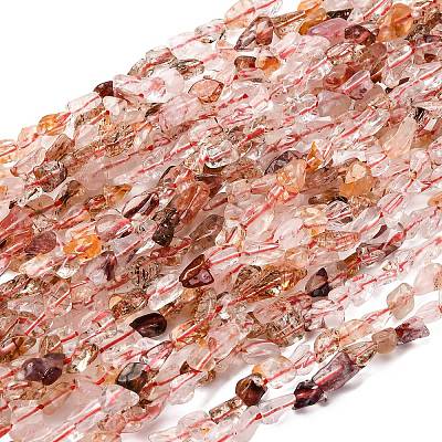 Natural Hematoid Quartz/Ferruginous Quartz Beads Strands G-I389-A04-1