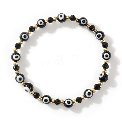 Glass Evil Eye Beaded Stretch Bracelets for Women Men VP6778-2-1