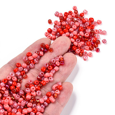 Opaque & Transparent Inside Colours 6/0 Glass Seed Beads SEED-F004-4mm-05-1