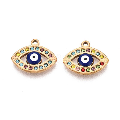304 Stainless Steel Rhinestone Pendants STAS-N110-52B-G-1