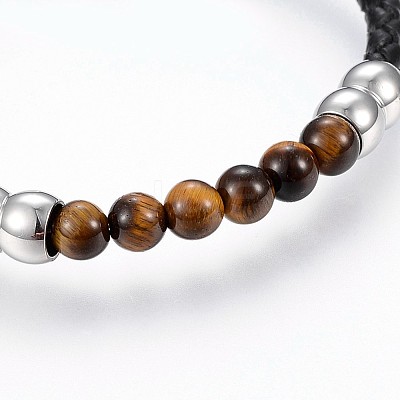 Braided Leather Cord Bracelets BJEW-K206-B-03-1