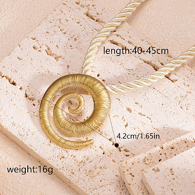 Ocean 304 Stainless Steel Pendant Twisted Acrylic Fiber Cord Necklaces for Women WG0C7DD-04-1