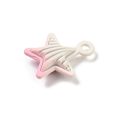 Spray Painted Alloy Pendants PALLOY-S038-05B-1