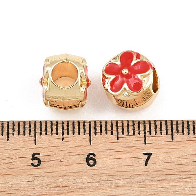 Alloy Enamel European Beads AL-CBAC2D3-21G-01-1