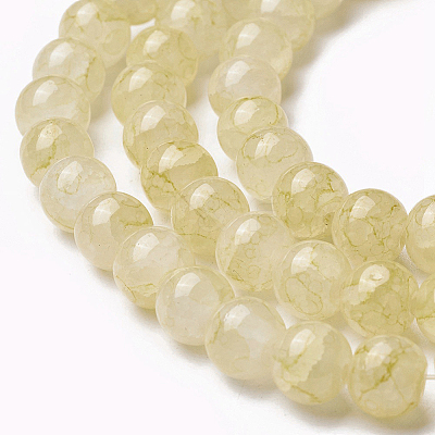 Spray Painted Glass Beads Strands X-GLAA-A038-C-41-1