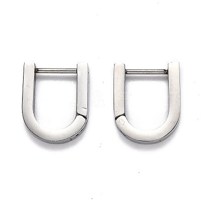 Tarnish Resistant 304 Stainless Steel Huggie Hoop Earrings STAS-J033-12B-P-1