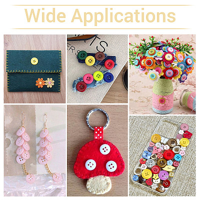 320Pcs 20 Colors 4-Hole Resin Buttons BUTT-TA0001-29D-1