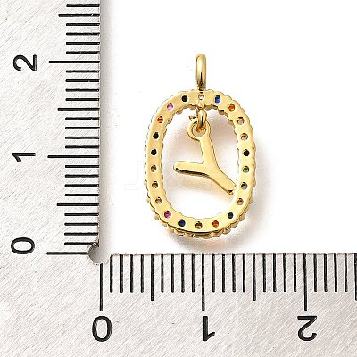 Brass Micro Pave Cubic Zirconia Pendants ZIRC-P123-01G-Y02-1