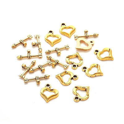 Tibetan Style Heart Toggle Clasps LS-GLF1109Y-NF-1