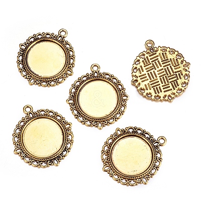 Zinc Alloy Pendant Settings for Cabochon & Rhinestone X-PALLOY-A15290-AG-FF-1