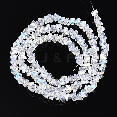 Electroplate Imitation Jade Glass Beads Strands GLAA-N023-4mm-01-1