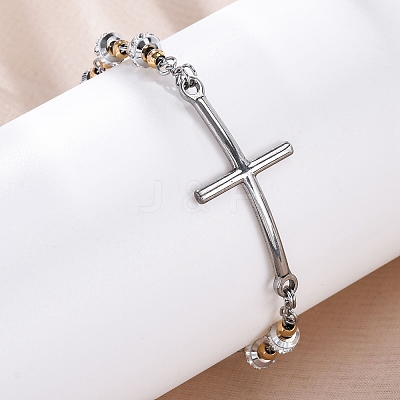 201 Stainless Steel Link Chain Bracelets BJEW-A032-02GP-02-1