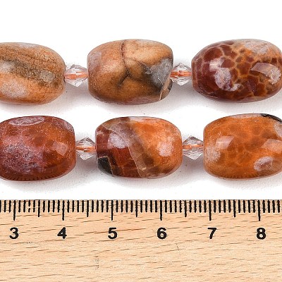 Natural Fire Crackle Agate Beads Strands G-K393-G05-13x18-1