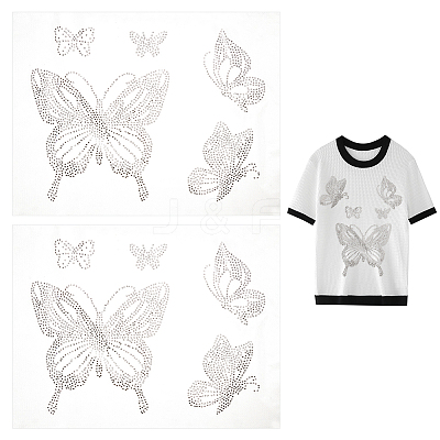 Butterfly Glass Hotfix Rhinestone FIND-WH0420-123-1